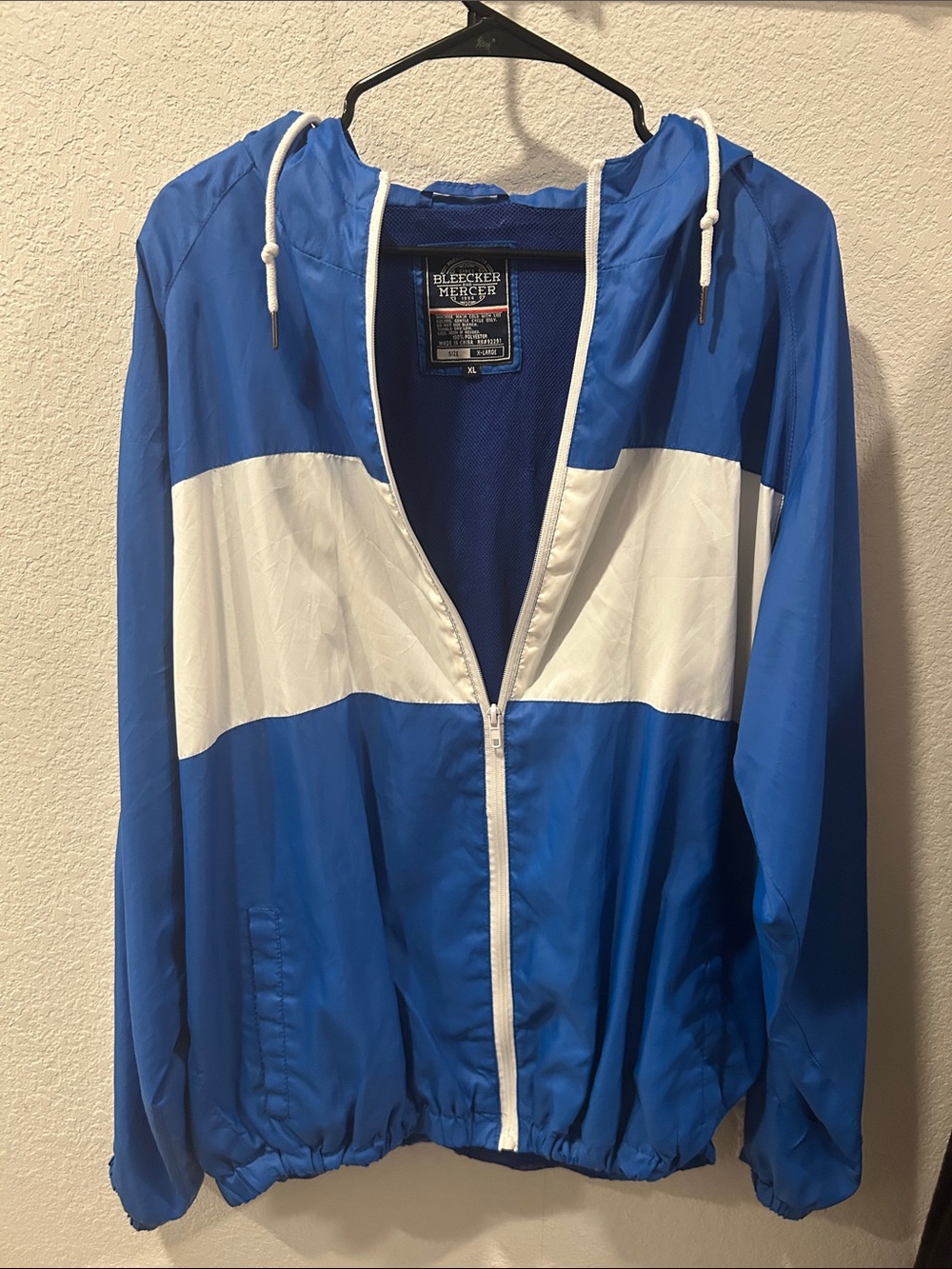 Bleecker & Mercer Men's Blue and White Zip-Up Sweater Jacket
